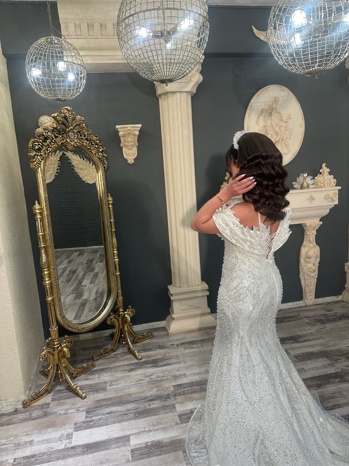 İnci ve taş İşlemeli balık gelinlik - Görsel 5