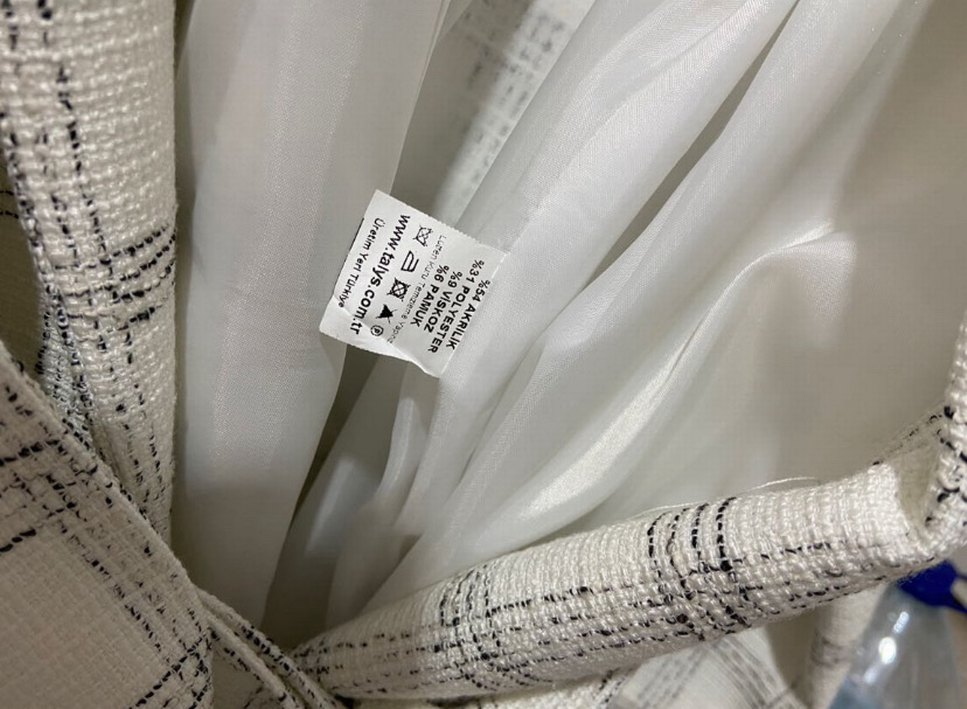 Desenli Beyaz Kuşaklı Blazer - Görsel 5