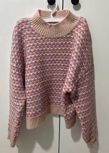 XSIDE Pembe Desenli Yarım Balıkçı Triko Kazak - Görsel 3