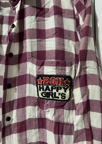 Pembe Ekoseli Kadın Uzun Salaş Gömlek Elbise - Görsel 2