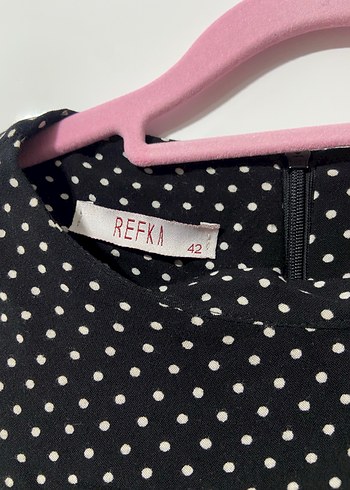 Uzun Kollu Siyah Puantiyeli Salaş Elbise - Görsel 4