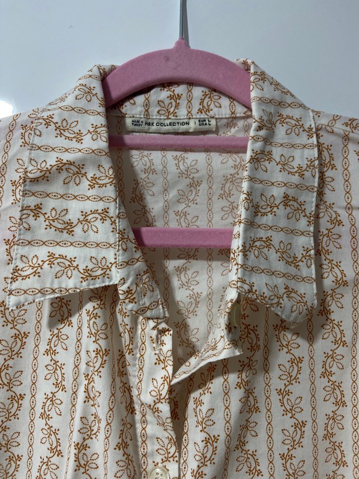 Bej Bohem Uzun Kollu Gömlek - Görsel 2