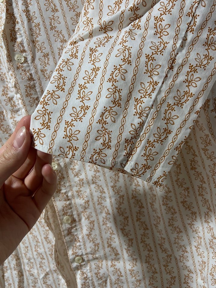 Bej Bohem Uzun Kollu Gömlek - Görsel 3