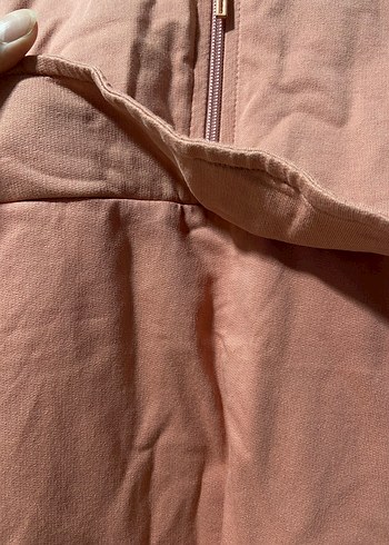 Pembe Kapüşonlu Midi Kadın Ceket - Görsel 2