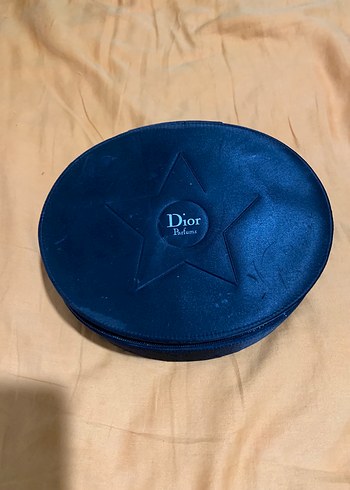 Dior Dior Lacivert Süet İşlemeli Makyaj Çantası