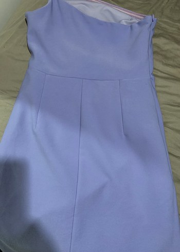 Mavi Asimetrik Mini Abiye Elbise - Görsel 4