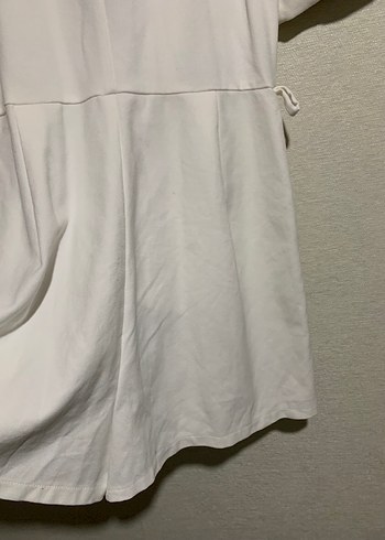 Beyaz Kısa Kollu Midi Tulum - Görsel 5