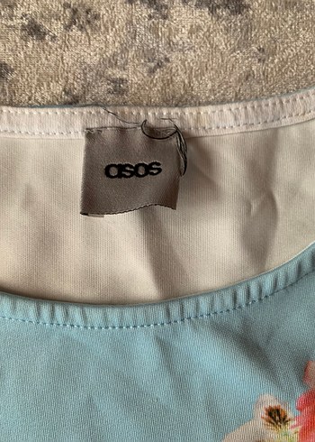 Çiçek Baskılı Mavi Kız Uzun Kollu Tişört - Görsel 3