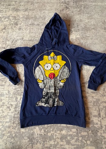 Koyu Mavi Kapüşonlu Erkek Sweatshirt - Görsel 2