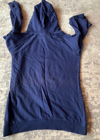 Koyu Mavi Kapüşonlu Erkek Sweatshirt - Görsel 5