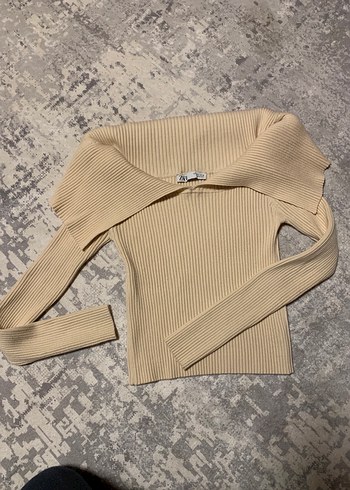 Bej Kadın Triko Mini Kazak - Görsel 2