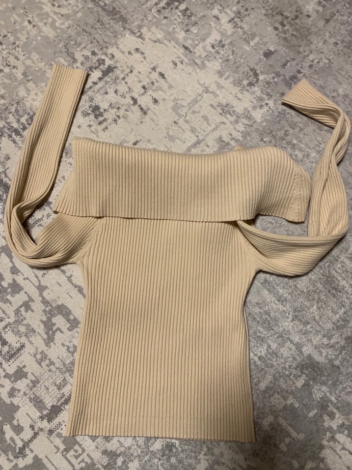 Bej Kadın Triko Mini Kazak - Görsel 4