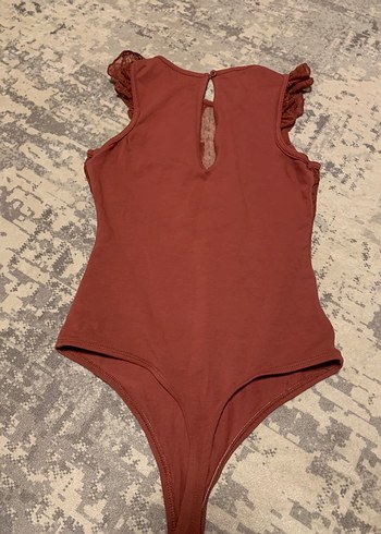 Bordo Dantelli Kolsuz kadın Body - Görsel 5