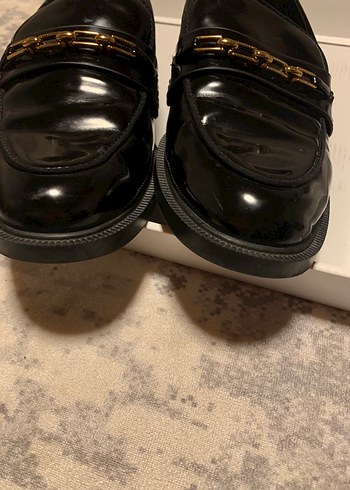 Kadın Siyah Parlak Deri Tokalı Loafer - Görsel 5