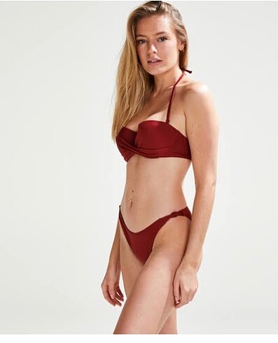 s Beden bordo Renk Bikini üst