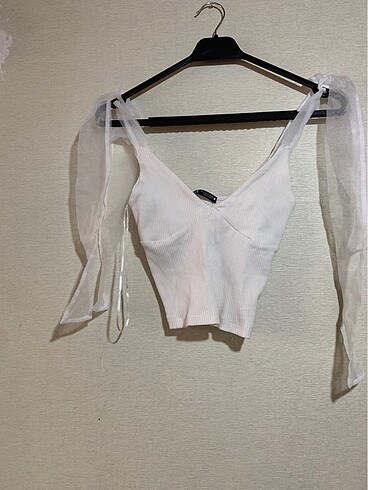 Zara Zara tül detaylı bluz