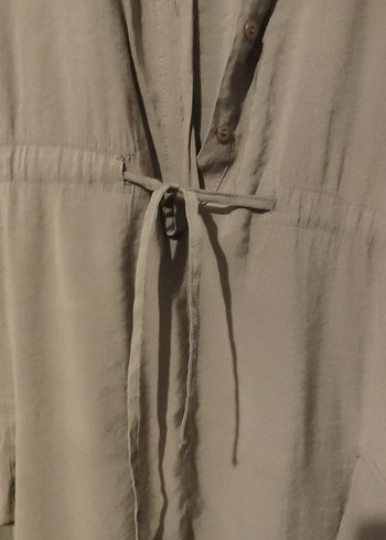 Kadın Keten Uzun Kemerli Elbise - Görsel 2