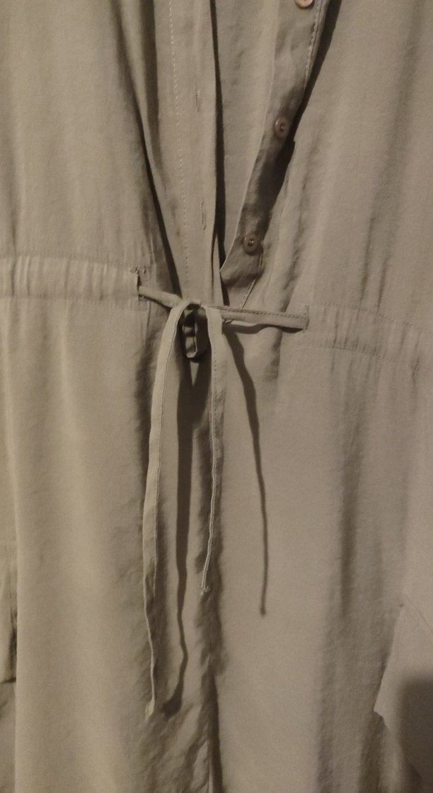 Kadın Keten Uzun Kemerli Elbise - Görsel 2