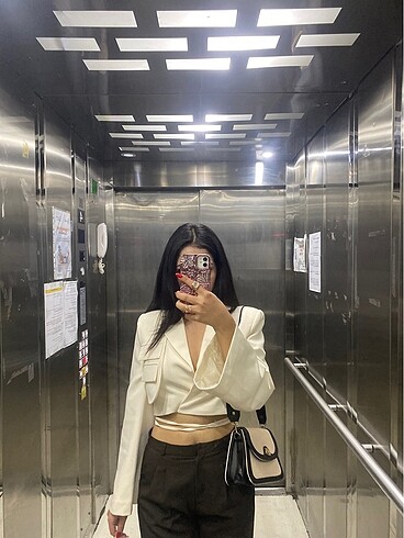beyaz kısa blazer