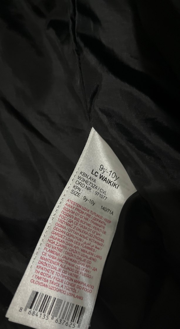 Çocuk Siyah fermuarlı mont 10 ve 12 yaş - Görsel 4