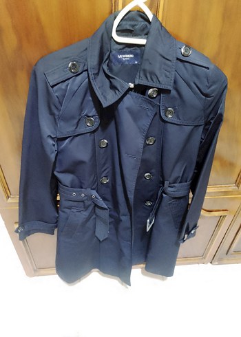 Lacivert Midi Kemerli Kadın Trençkot - Görsel 3