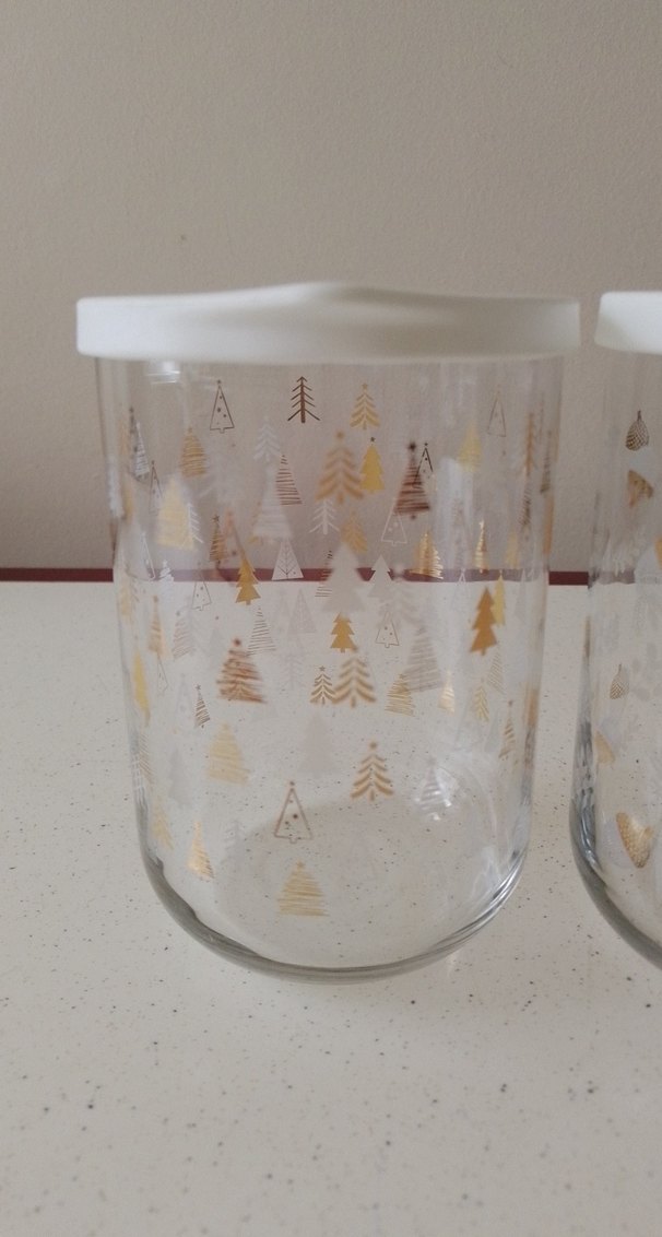 Beyaz Kapaklı Desenli Cam Kavanozlar - Görsel 3