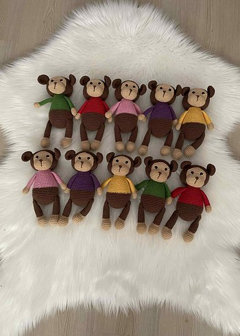 Renkli Örgü Maymun Peluş Oyuncak