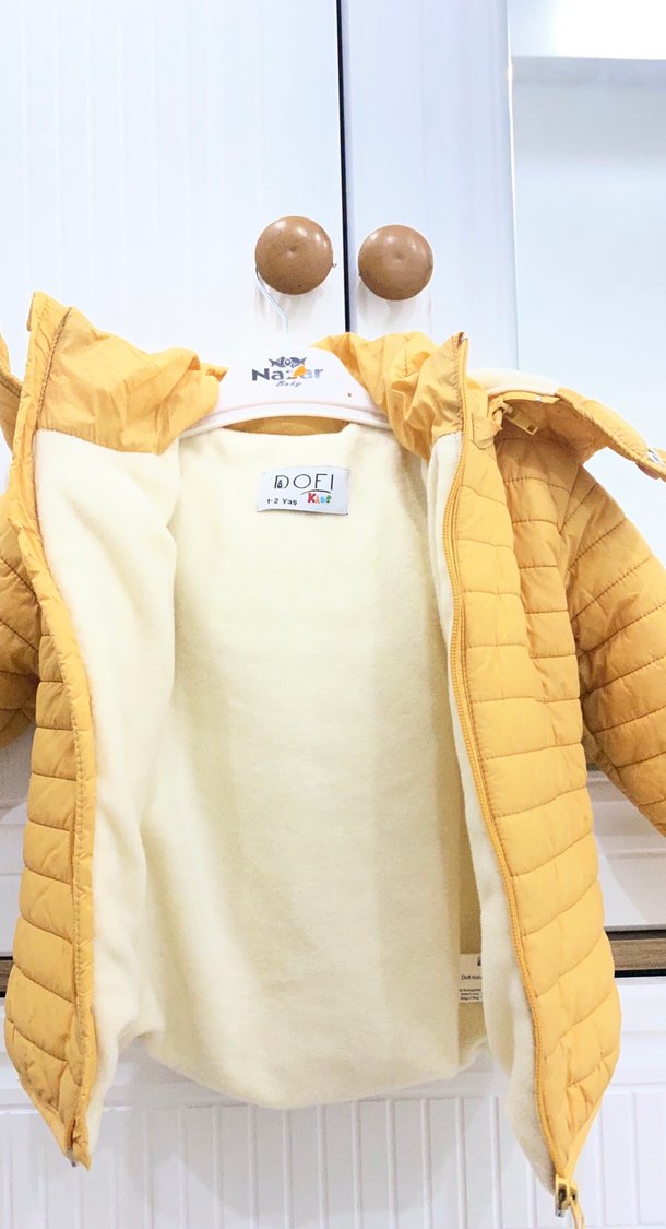 Sarı Fermuarlı İnce ünisexs Çocuk Mont - Görsel 3