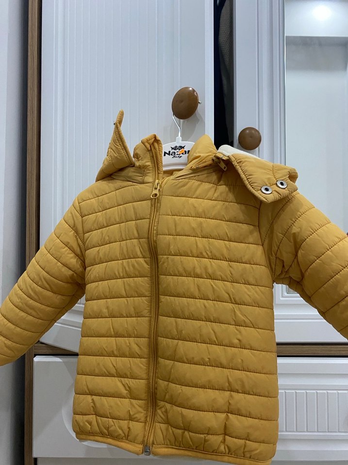 Sarı Fermuarlı İnce ünisexs Çocuk Mont - Görsel 2