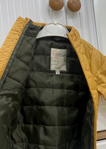 Bej Parlak ünisexs  Çocuk Fermuarlı Mont - Görsel 3