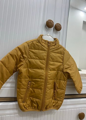 Bej Parlak ünisexs  Çocuk Fermuarlı Mont - Görsel 2