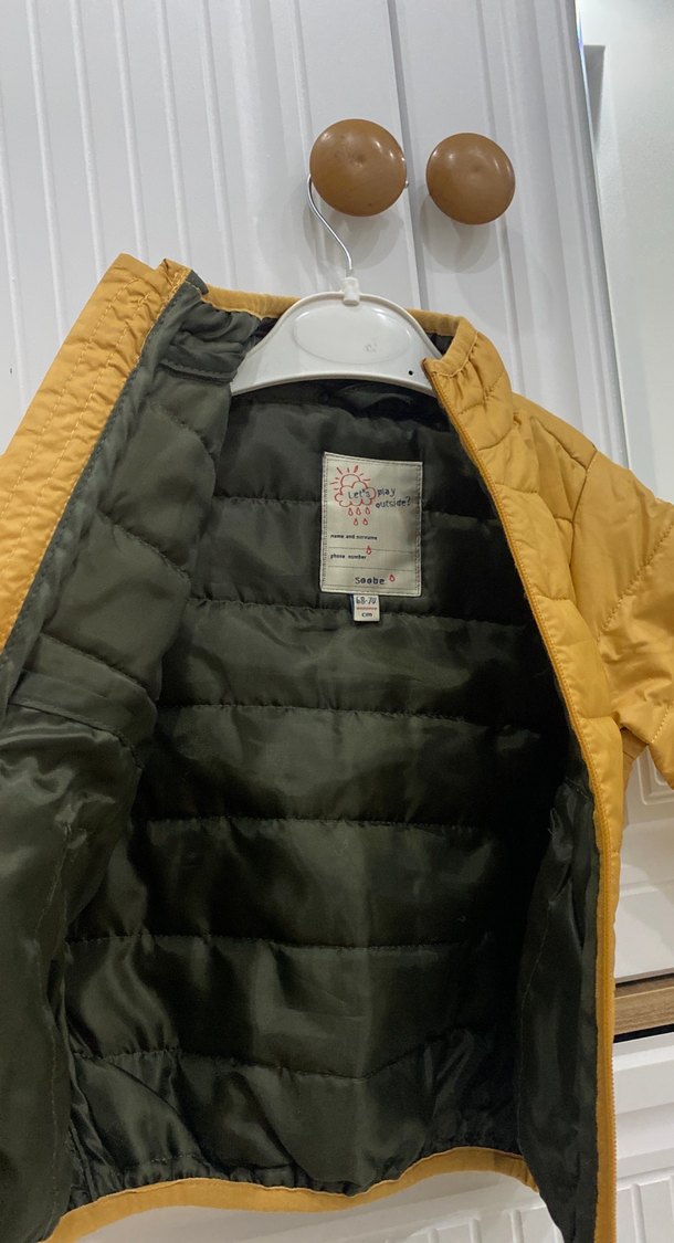 Bej Parlak ünisexs  Çocuk Fermuarlı Mont - Görsel 3