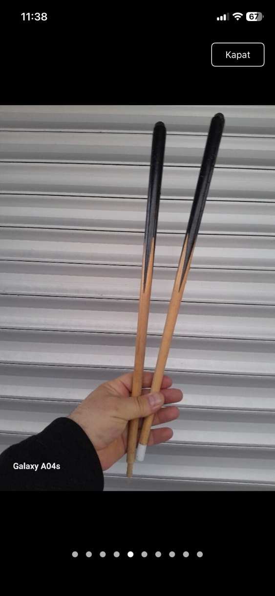 Ahşap oyma bilorda sopaları - Görsel 4