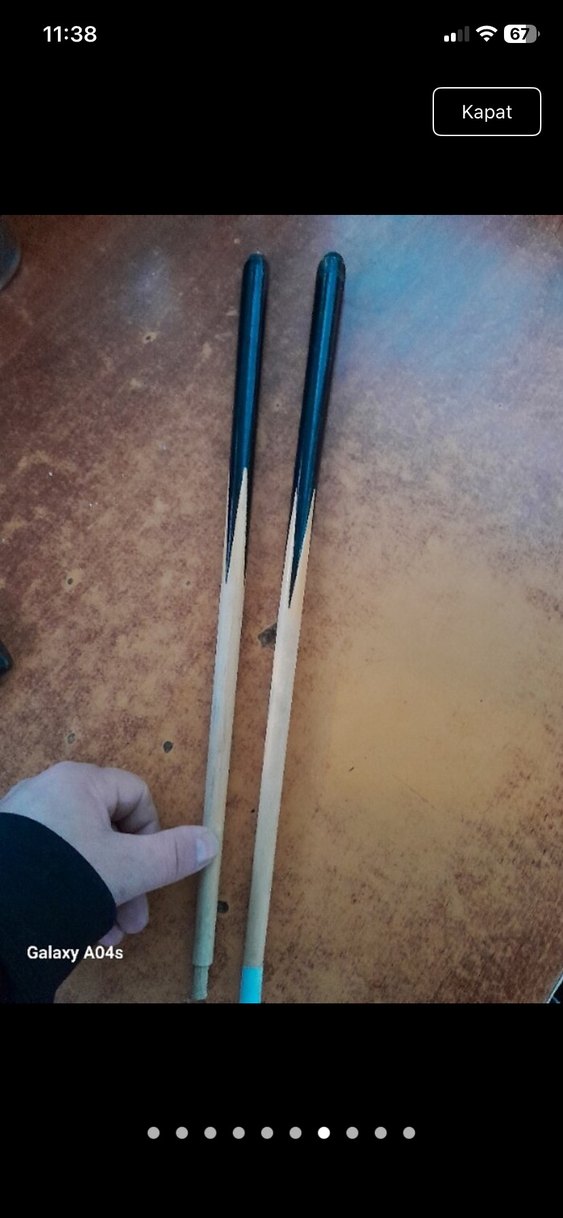 Ahşap oyma bilorda sopaları - Görsel 5