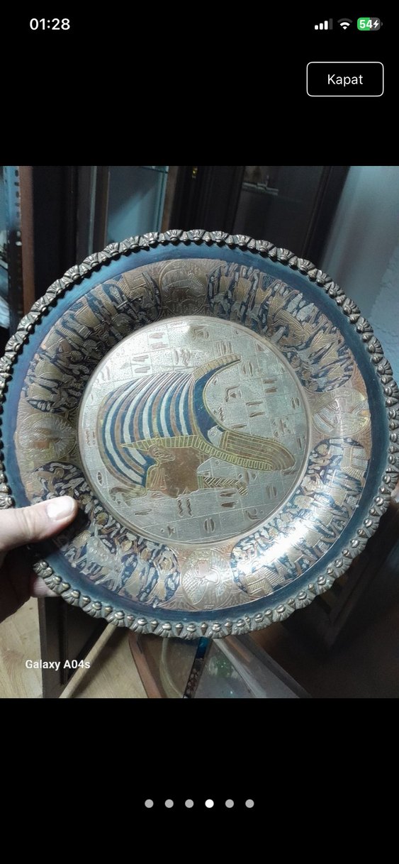 Bakır işlemeli duvar tabagı - Görsel 4