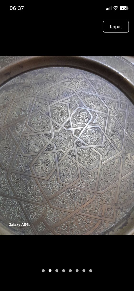 Bakır işlemeli tabak yeni - Görsel 5