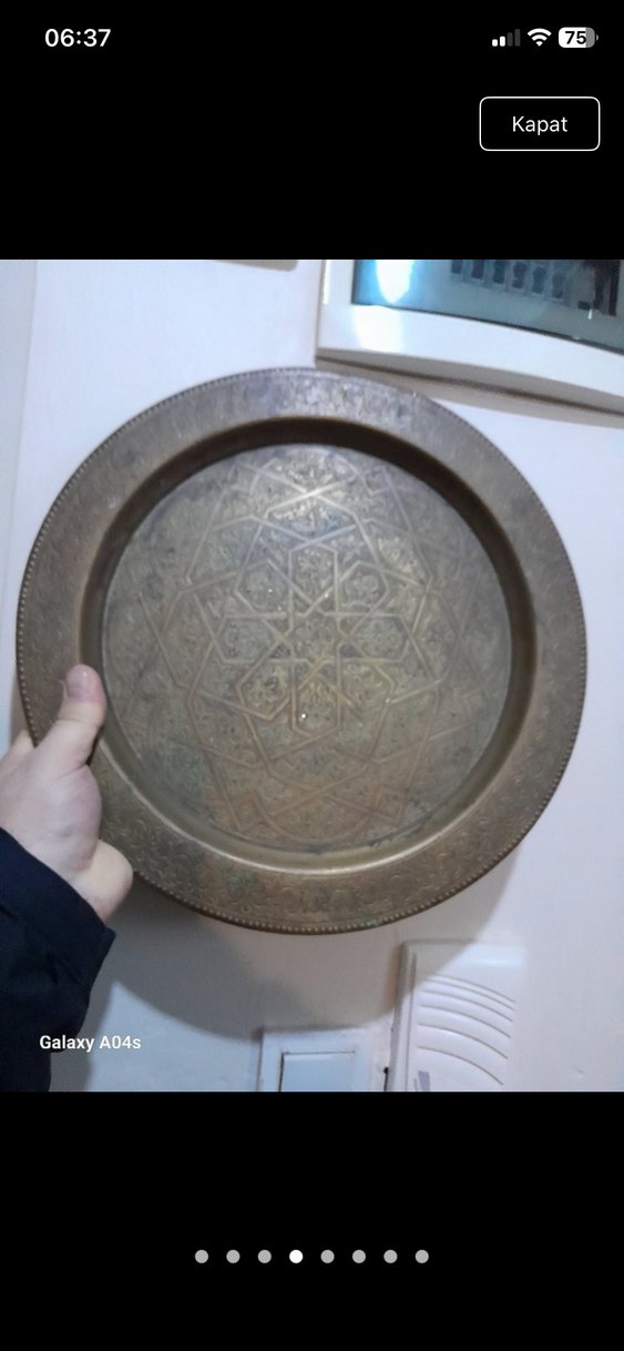 Bakır işlemeli tabak yeni - Görsel 3