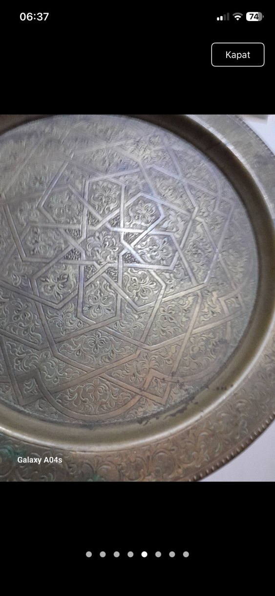 Bakır işlemeli tabak yeni - Görsel 2