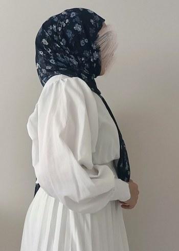 Drapeli Bohem Kadın çiçek desenli şifon şal