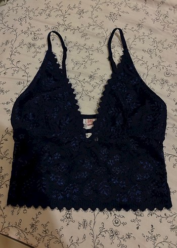 Lacivert Gotik Dantel Bralet
