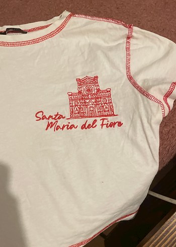 Beyaz Kısa Kollu Bohem Baskılı Tişört - Görsel 3