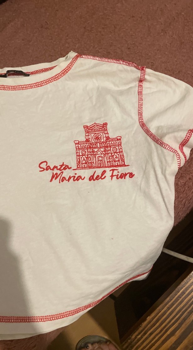 Beyaz Kısa Kollu Bohem Baskılı Tişört - Görsel 3