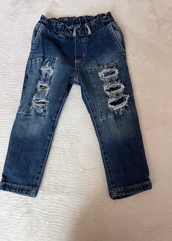 24-36 Ay Beden Gevşek Kesim kız Çocuk Kot Pantolon