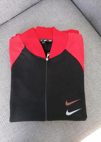 Siyah Kırmızı Kollu Nike Eşofman Üstü - Görsel 7