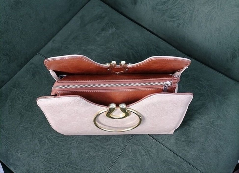 Pudra Rengi Kadın Çantası, Modern Klasik - Görsel 2