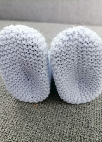 Erkek Bebek Mavi Örgü Patik - Görsel 3