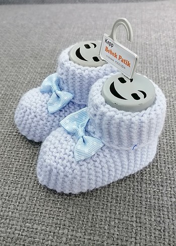 Erkek Bebek Mavi Örgü Patik - Görsel 10