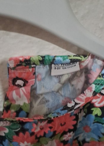 Kız Çocuk Renkli Çiçekli elbise - Görsel 3