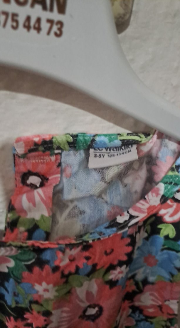 Kız Çocuk Renkli Çiçekli elbise - Görsel 3