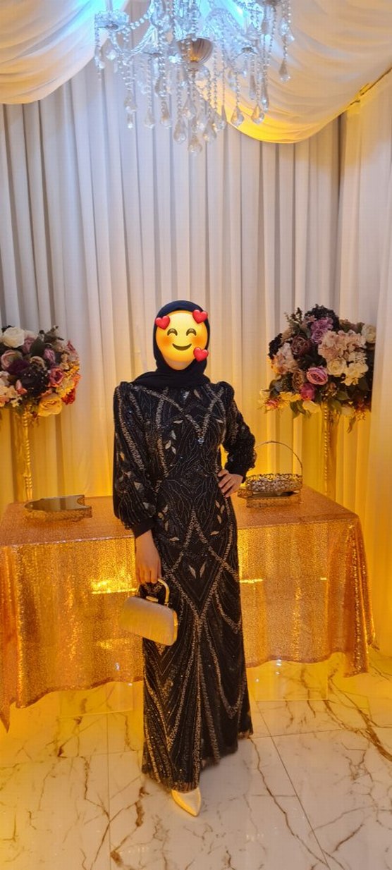 Boncuk İşlemeli lacivert Uzun Kollu Elbise - Görsel 4